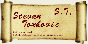 Stevan Tomković vizit kartica